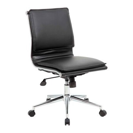 Boss Office Products Boss Elegant LeatherPlus Design Task Chair - Black B456C-BK